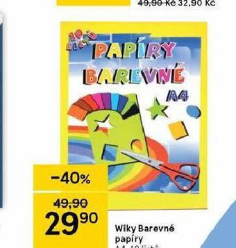 Tesco Wiky barevné papíry nabídka