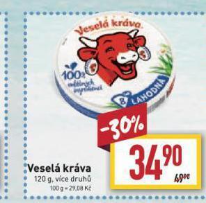Billa Veselá kráva sýr nabídka