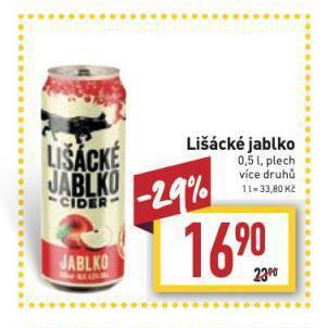 Billa Lišácké jablko cider nabídka