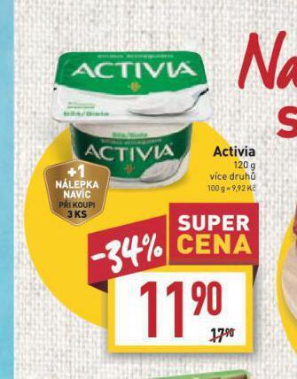 Billa Activia nabídka