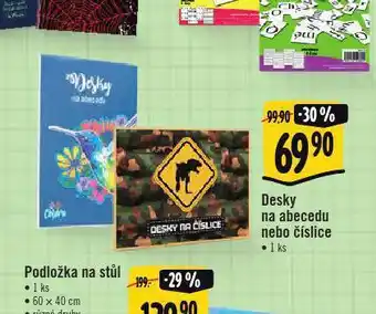 Albert Desky na abecedu nebo číslice nabídka