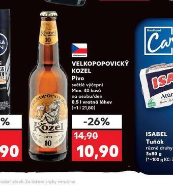 Kaufland Pivo velkopopovický kozel 10 nabídka