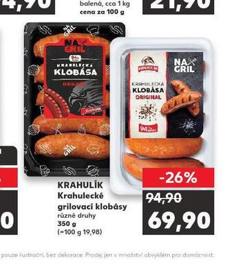 Kaufland Krahulecké grilovací klobásy nabídka