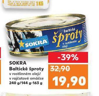 Kaufland Sokra baltické šproty nabídka
