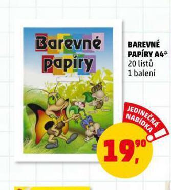 Penny Market Barevné papíry nabídka