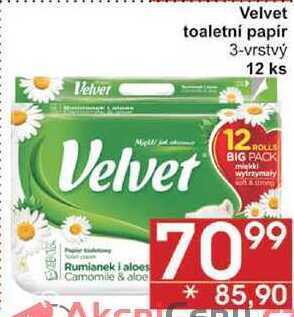 Jip Velvet toaletní papír 3-vrstvý, 12 ks nabídka