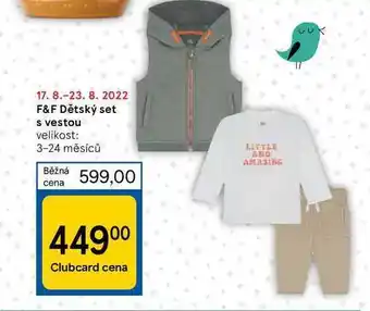 Tesco F&f dětský set s vestou nabídka