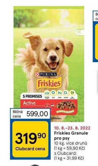 Tesco Friskies granule pro psy 10 kg nabídka