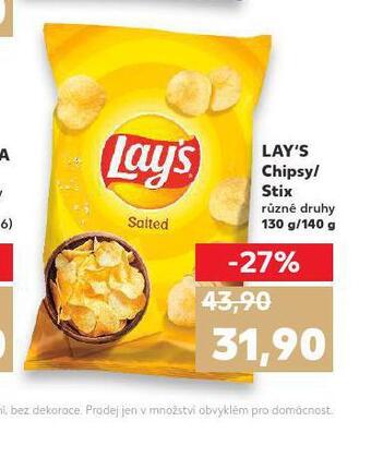Kaufland Lay´s chipsy / stix nabídka