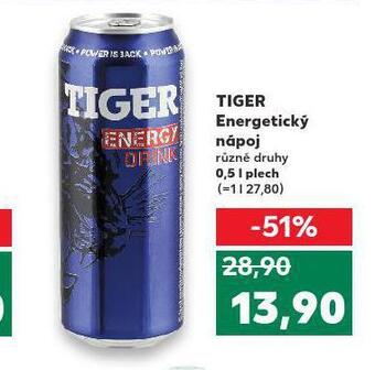 Kaufland Tiger energetický nápoj nabídka
