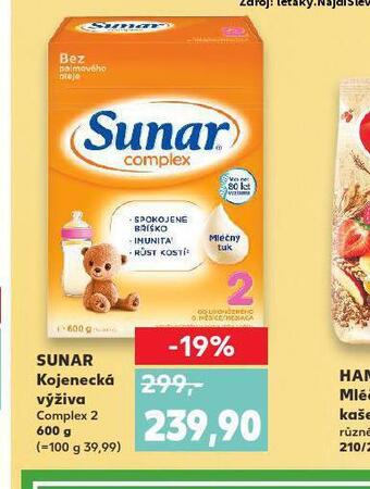 Kaufland Sunar kojenecká výživa nabídka