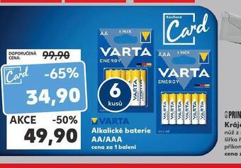 Kaufland Varta alkalické baterie nabídka