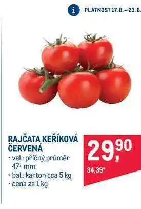 Makro Rajčata keříková červená 1 kg nabídka