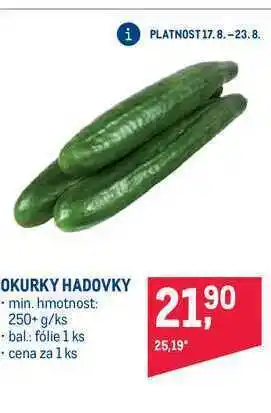 Makro Okurky hadovky 1 ks nabídka