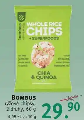 Bombus rýžové chipsy, 60 g