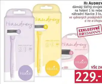 Rossmann Hi audrey dámský 5břitý strojek na holení 1 ks nebo náhradní hlavice 3 ks nabídka