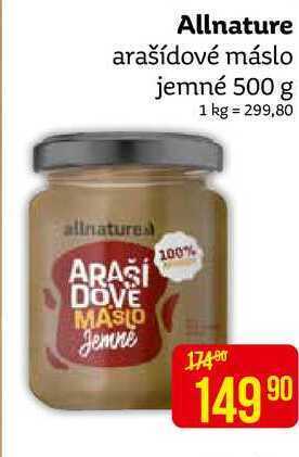 Teta Allnature arašídové máslo jemné 500 g nabídka