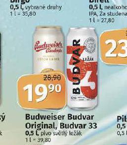 Coop Pivo budweiser budvar original nabídka