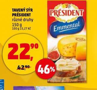 Penny Market Tavený sýr président nabídka