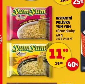 Penny Market Yum yum instantní polévka nabídka