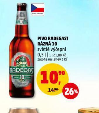 Penny Market Pivo radegast rázná 10 nabídka