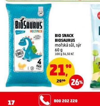 Penny Market Bio snack biosaurus nabídka
