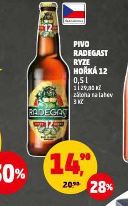 Penny Market Pivo radegast ryze hořká 12 nabídka