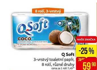 Teta Q soft 3-vrstvý toaletní papír, 8 rolí, různé druhy nabídka