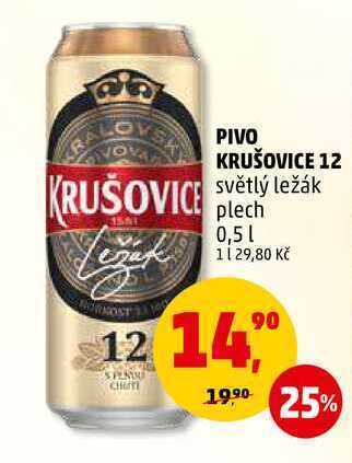 Penny Market Pivo krušovice 12, 0,5 l nabídka