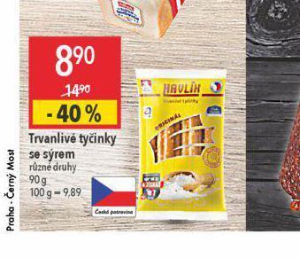 Globus Trvanlivé tyčinky se sýrem nabídka