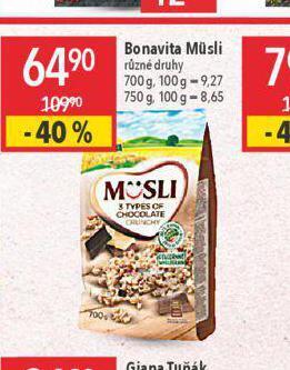 Globus Bonavita müsli nabídka