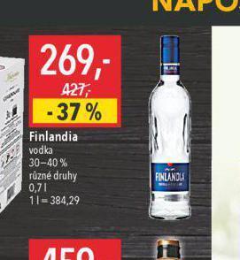 Globus Finlandia vodka nabídka