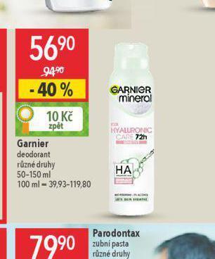 Globus Garnier deodorant nabídka
