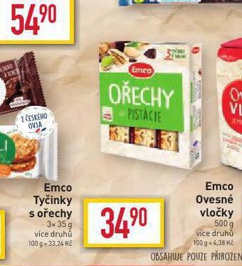 Billa Emco tyčinky s ořechy nabídka