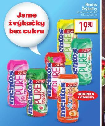 Billa Mentos žvýkačky nabídka