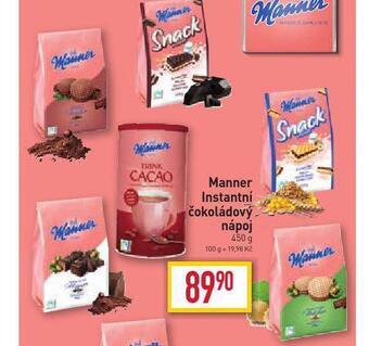Billa Manner instantní čokoládový nápoj nabídka