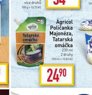 Billa Agricol poličanka, majonéza, tararská omáčka nabídka