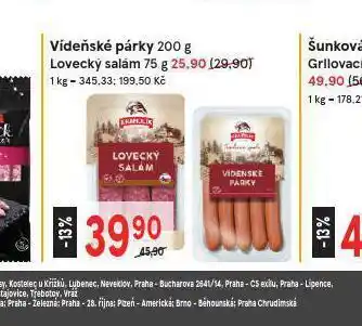 Žabka Lovecký salám nabídka