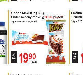 Žabka Kinder maxi king nabídka