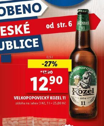 Lidl Pivo velkopopovický kozel nabídka