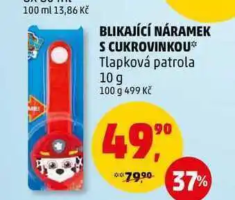 Blikající náramek s cukrovinkou tlapková patrola, 10 g
