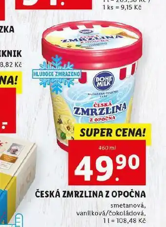 Lidl Česká zmrzlina z opočna nabídka