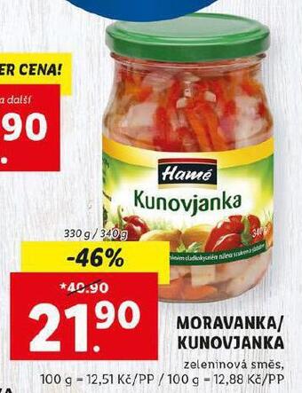 Lidl Moravanka nabídka
