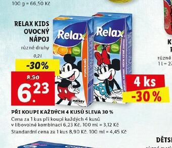 Lidl Relax kids ovocný nápoj nabídka