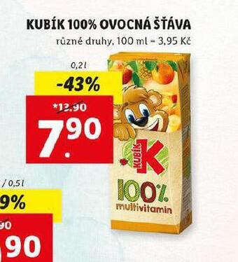 Lidl Kubík 100% ovocná šťáva nabídka
