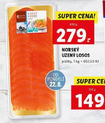 Lidl Norský uzený losos nabídka