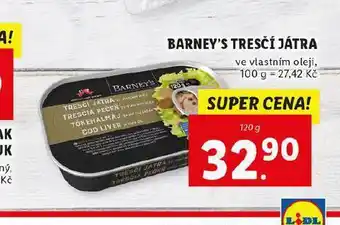 Lidl Barney's tresčí játra nabídka