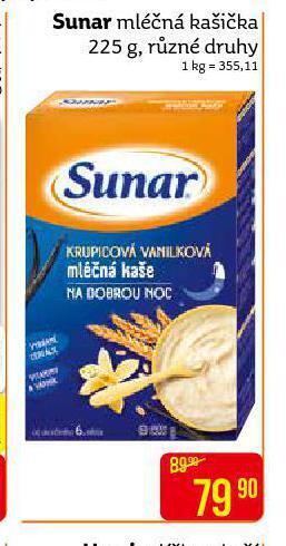 Teta Sunar mléčná kašička nabídka