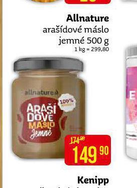 Teta Allnature arašídové máslo nabídka