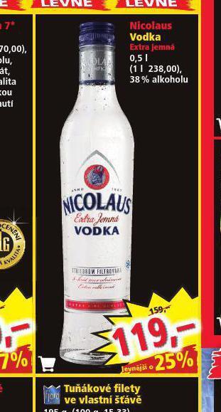 Norma Nicolaus vodka nabídka
